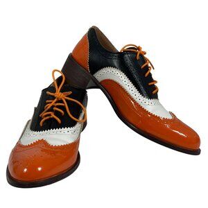 Bright ColorBlock Oxford Brogues Casual Dress Lace Shoes Bengals/Harley Colors